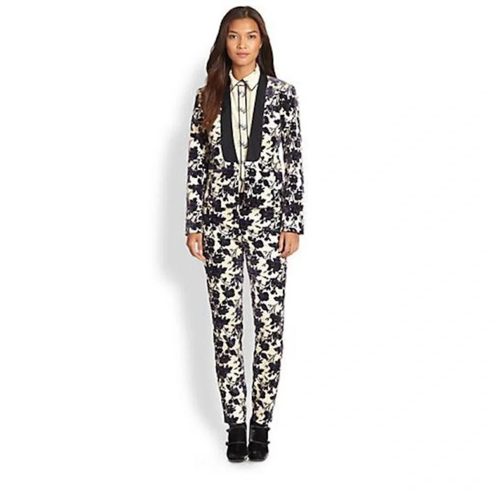 NWOT Tory Burch Dayton Flocked Pants